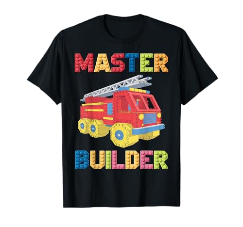 Master Builder おもちゃ 子供用 メンズ 積み木 消防車 Tシャツ