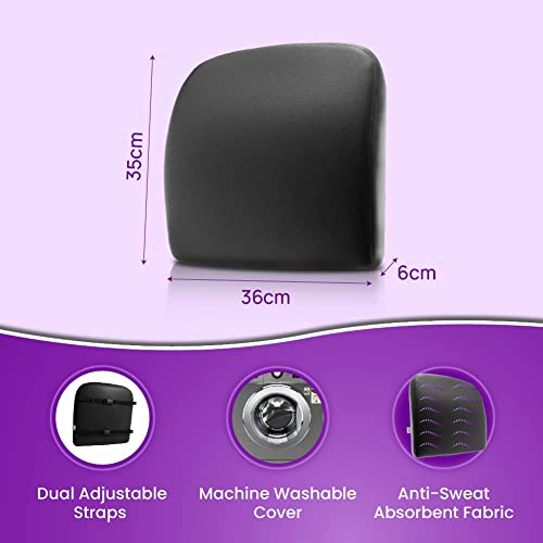 Image of ZAXTY Back Rest Lumbar Support for Chair Back Pillow for Car Best Use for Office Home Travel Cars Seat Provides Low Back Support Improves Posture Provides Comfort |Black|Universal