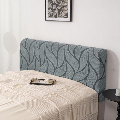 Image of HOMETHREADS Stretchable Velvet Headboard Cover | Soft, Dust-Proof & Wrinkle-Resistant Bed Back Protector | Fits Leather, Wooden & Fabric Bedsides | for 3ft to 3.5ft Beds (Grey Dark Grey, 90x65Cm)
