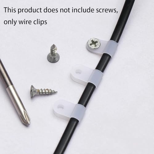 Teansic 200 Pcs White Nylon R-Type Cable Clamp 1/4 Inch Cable Organizer Assortment Kit for Wire Management