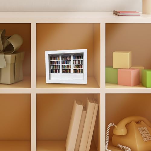 Librería miniatura adorno de madera para solucionar espacios vacíos en repisas 8