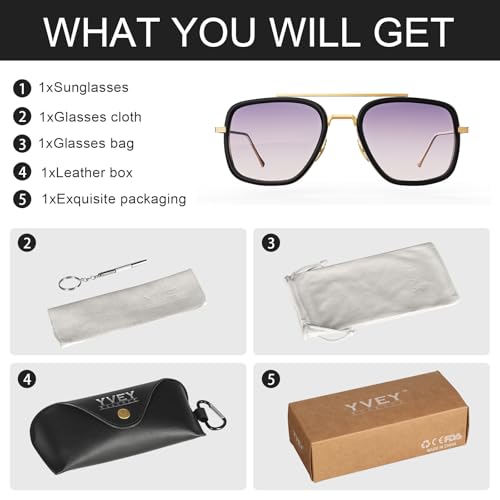 Image of Polarized Sunglasses for Men Women Vintage UV400 Classic Iron-Inspired Hero Style Pilot Sunglasses