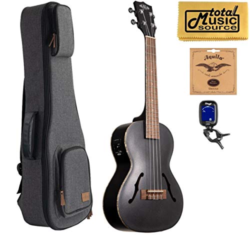Kala KA-JTE/MTB Archtop Ukulélé ténor avec étui sonoma gris - Les Beatles, Paul McCartney, John Lennon, RIngo Starr, George Harrison Kala KA-JTE/MTB Archtop Ukulélé ténor avec étui sonoma gris