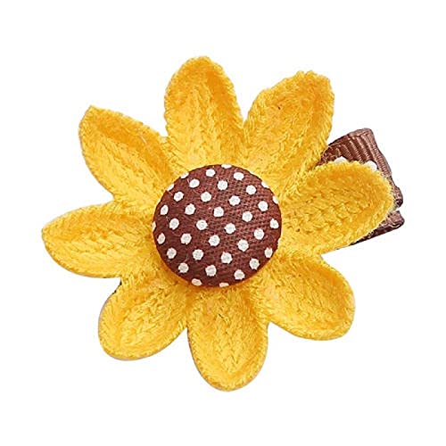 Sunflower Hair Rubber Bands Hair Clip Set, Girls Sunflower Hair Rubber Bands For Kids Flower Alligator Hair Clips Mini Rubber Bands For Hair #TOP4