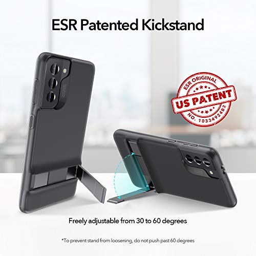 ESR Capa de suporte de metal compatível com Samsung Galaxy S21 (6,2 polegadas) (2021), silicone fino