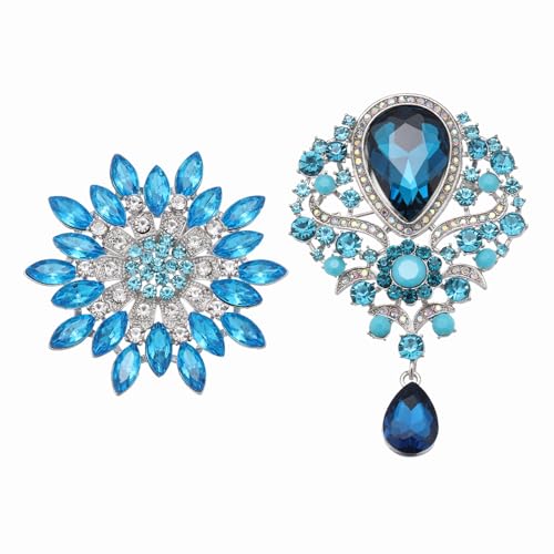 Broche strass cristal anti-gondolage pour ajuster costume et robe femme