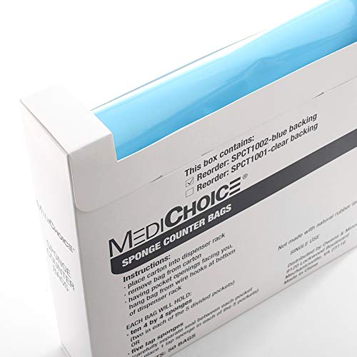 MediChoice Sponge Counter Bag, 10-4'x4' Pockets, May Be Expanded to Form 4'x8' Pockets, 1314SPCT1002 (Caja de 50) miniatura 3
