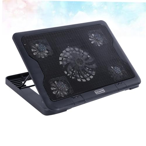 Base para laptop con 5 ventiladores y diseño antideslizante negro miniatura 5