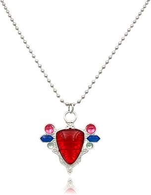 FunBoat JJBA JoJo Stand Arrow Necklaces - Jotaro Kars Red Stone of Necklaces - Christmas Cosplay Gifts for Kids Girls Teens Women Men