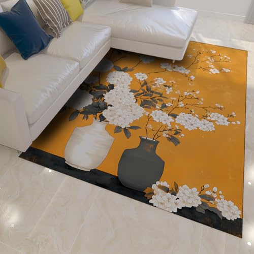 Tapis antidérapant et non détaché floral 160x230cm pour chambre