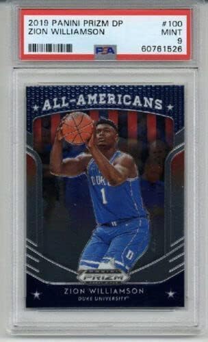 2019 PANINI PRIZM DP #100 ZION WILLIAMSON BASKETBALL CARD PSA 9