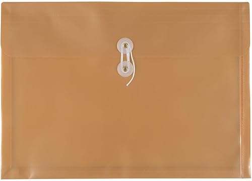 Vista 23 de Sobres de plástico con botón y cuerda, Variados Paquete de 6 colores surtidos