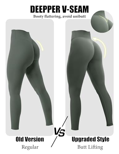 Olmlmt No Front Seam Workout Leggings for Women Tummy Control Butt Lifting Leggings Buttery Soft Gym Yoga Pants