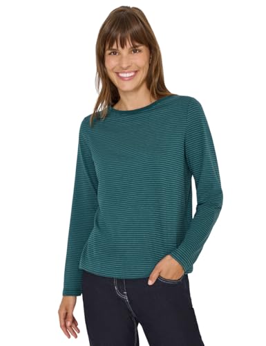 CECIL Shirt mit tonalen Streifen Dark sea Green L