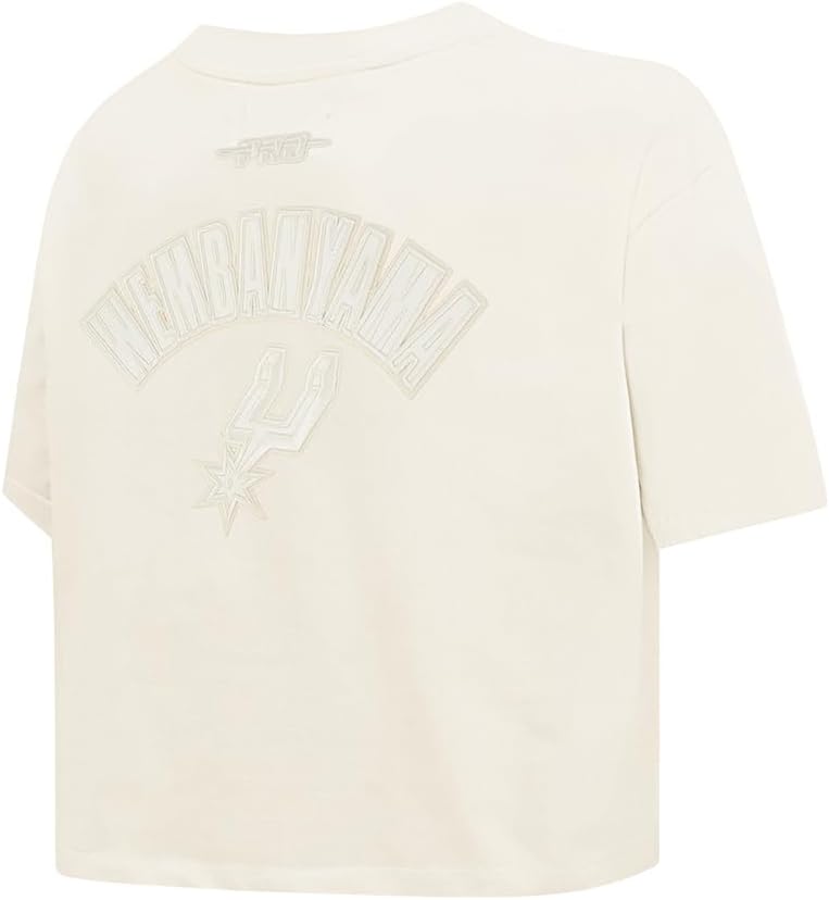 Pro Standard NBA Womens Womens NBA San Antonio Spurs Neutrals Player Short Sleeve Boxy Tee - Image 4