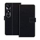 MILEGAO Funda para Huawei Honor Play 40 5G, funda magnética de piel sintética de alta calidad con tarjetero y soporte, funda con tapa para Huawei Honor Play 40 5G de 6.6 pulgadas, color negro