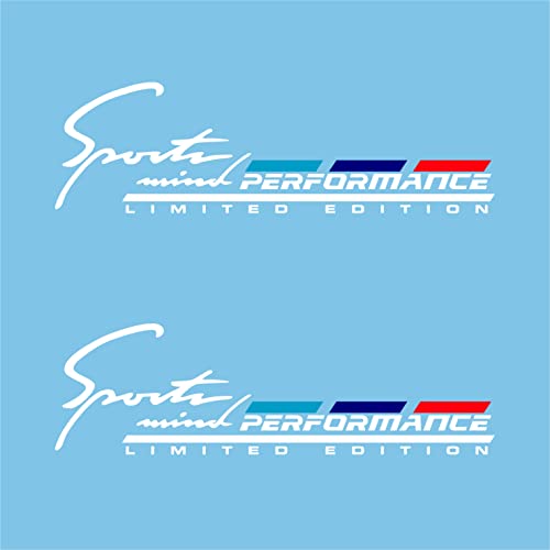 Artstickers. 2 Unidades. Pegatinas Compatible para Coche BMW Limited Edition (20x6cm). Hecho para BMW Sport Mind (Blanco) Cover