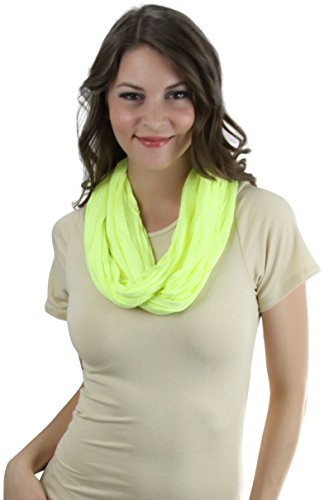 ToBeInStyle Women's Striped Neon Infinity Scarf