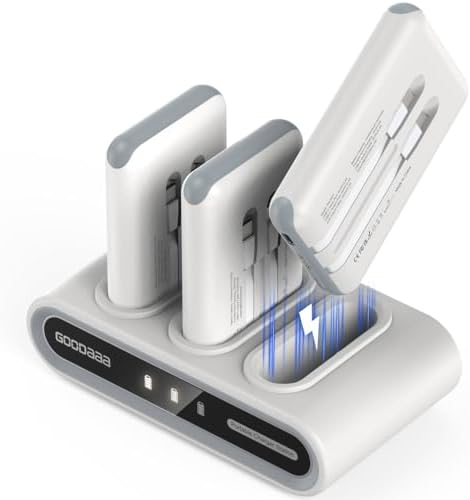 GOODaaa Portable Charger, 3-Pack 10000mAh Slim Power Bank Built i...