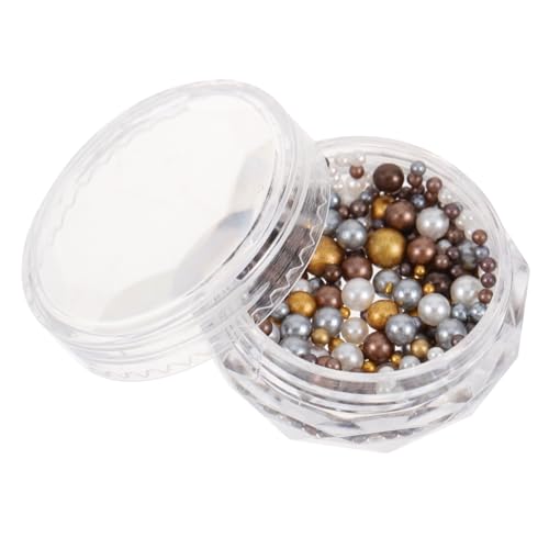 NULYLU Box Set Nail Decor Charms Round Nail Pearls for DIY Manicure Decorative Pearl Beads