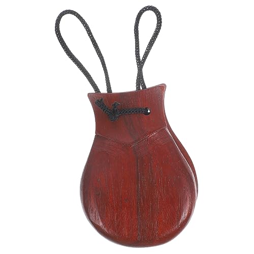 ifundom Traditional Castanet Percussion for Adults Portable Smooth Pear Wood Handheld Instrument