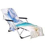 Nessuna scorrimento: Questa fodera per sedia da spiaggia non scivolerà. Con la tasca superiore per coprire la sedia da piscina e gli anelli elastici nella parte inferiore per collegare la sedia, Renditi più sicuro sul lettino per goderti il ??sole tutto il giorno, comfort e relax.