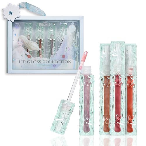 Disney Lip Gloss Collection, Belle Masion – Cosmetic Makeup Set for Daily Glam for Women and Girls, Frozen, 4 Pcs