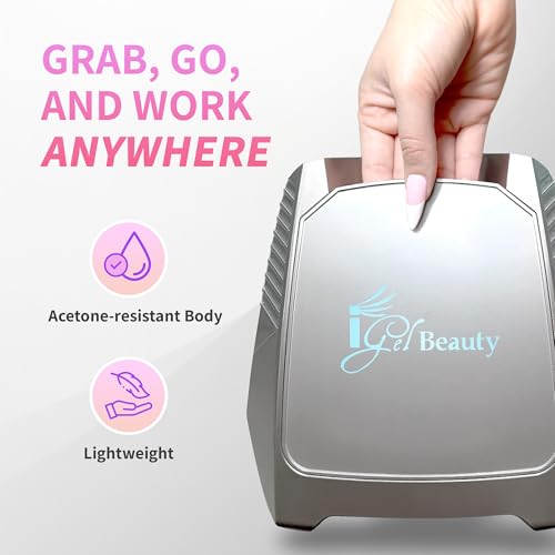 Image of iGel Beauty Hybrid PRO 2.0 UV /LED Nail Lamp - 48W Wireless Rechargeable Nail Dryer, Full Hand Curing, Smart Motion Sensor, Removable Tray, Cordless Gel Lamp for Manicure & Pedicure