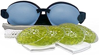 Tranquileyes for Moderate Comfort for Dry, Irritated Eyes โ Reusable Warm Compress with Microwavable Beads - Natural Moist Heat - Latex-Free - Warm and Cold Compress - Blue