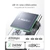 Silkland USB 4 for Thunderbolt 4 Cable 1FT, 40Gbps Data Transfer, 240W PD 3.1 Fast Charging, 8K/5K@60Hz, Short USB C Data Cable, Compatible for SSD, MacBook, iPhone 17/16, Docking, Hub