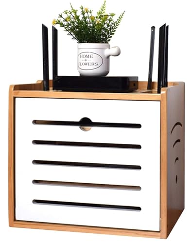Caches de câble et armoire WiFi en bois pour bloquer le désordre - 2