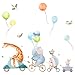 Little Deco Wandsticker Tiere mit Luftballons Wandtattoo Giraffe Elefant Baby Kinderzimmer Wandaufkleber Deko DL821-2