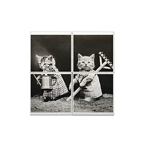 Carreaux céramique décoratifs chatons idée cadeau rétro romantique