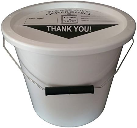 ECL 3 Light Blue Plastic Charity Money Collection Buckets with Lids ...