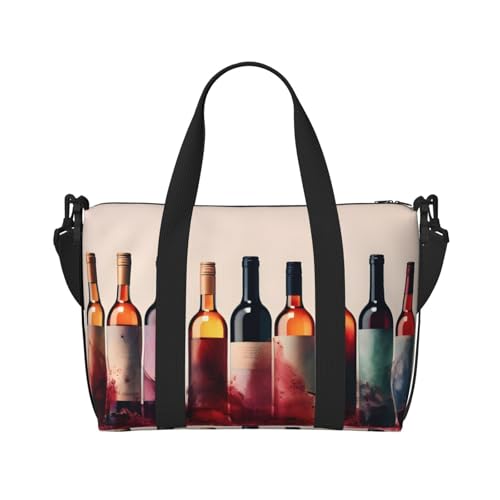 Travel Duffle Bag Wine Theme Weekender Overnight Bags Luggage Bag for Women Men Waterproof Sports Gym Bag Hand Bag with Shoulder Strap2