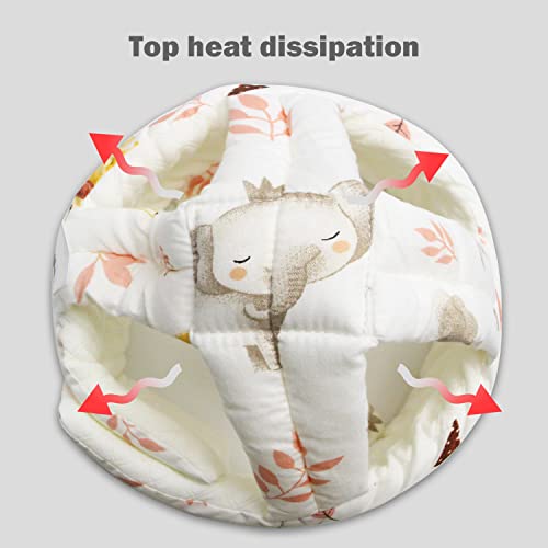 REFLYAWAY Baby Head Protector Baby Helmet for Crawling Walking, No Bumps Safety Head Adjustable Protective Cap for Walking, Playing (Elephant) - Thumbnail 6