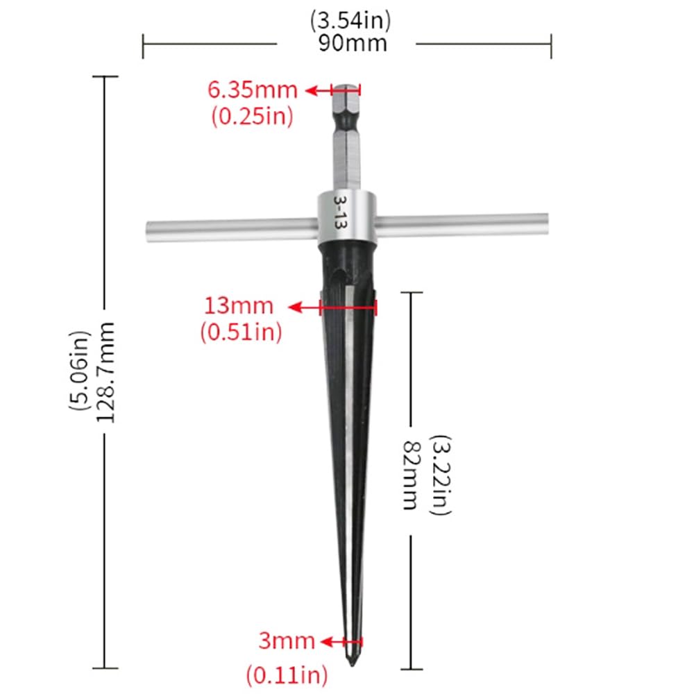 T Handle Reamer Set - Guitar Bridge Pin Hole Tools -3 T Handle Reamer Set - Guitar Bridge Pin Hole Tools -3
