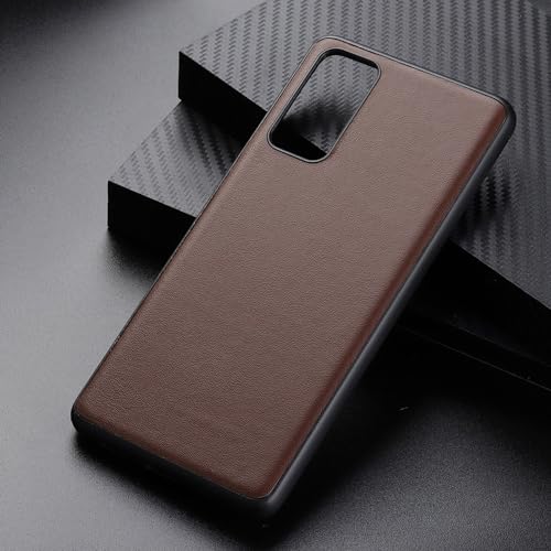 Coque en cuir véritable pour Galaxy S20 Plus antichoc chic marron