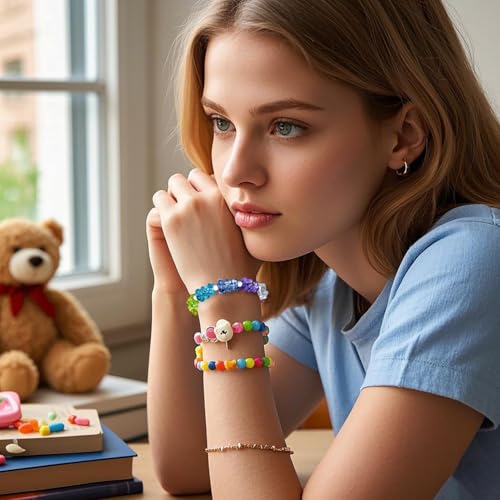 Colorful Gummy Bear Elastic Bracelet – Fun, Stylish Jelly Bear Bead Bracelet, Trendy Gift for Friends, Family, and Party3