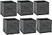 Simple Houseware Foldable Cube Storage Bins, 11-Inch Dark Gray, 6-Pack Fabric Cubes Organizer for Closet or Shelves
