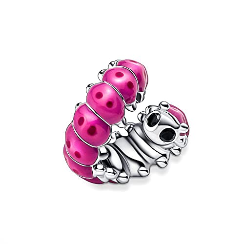 BEEUVIP Bruco riccio carino Charm per bracciali, ciondoli in argento 925, perline per collane, per la festa della mamma, compleanno, regalo di Natale