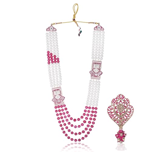 Traditional Groom Sherwani Mala Set with Brooch