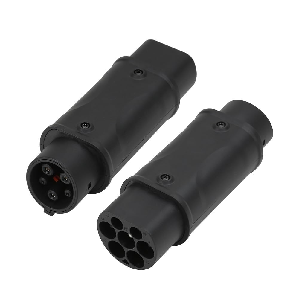 Adattatore di ricarica da tipo 2 a tipo 1, da IEC 62196 a SAE J1772, per auto elettriche, 32 A, 250 V, impermeabile, compatibile con veicoli di tipo 1 su stazioni di ricarica europee