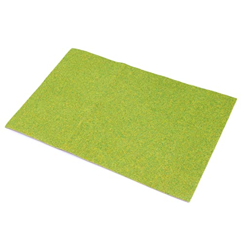 (5pcs,20x30cm,Model Grass Mat,Model Railway Scenery Model Nylon Flocking Turf for Model Scenery - Green