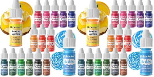 Image of Food Coloring Liquid - ERCorArt 16 Colors Food Coloring, Food Grade Food Dye, Tasteless Food Color Set for Cake Decorating, Easter Egg, Cooking, Fondant - 0.25 Fl Oz (Pack of 2)