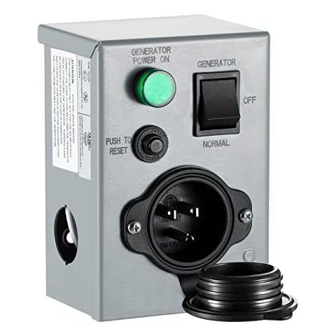 BOYISEN Generator Transfer Switch - 15 Amp 120V ETL Certificated Manual Generator Transfer Switch with Circuit Breaker for Indoor and Outdoor Cover