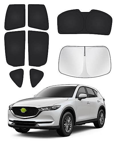 Image of Canvcle Windshield Sunshade for Mazda CX-5 2017-2025 2026 CX5 Accessories Side Rear Window Shade Cover Kit Window Sun Blocker Privacy Protection Keep Vehicle Cool Black 8PCS
