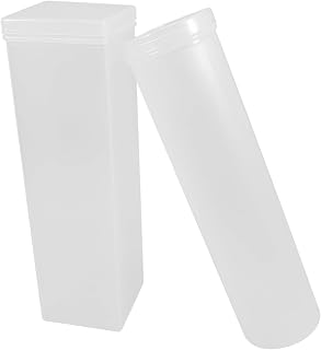 STOBAZA 2 Pcs Transparent Crackers Containers with Airtight Lids Round and Square Biscuit Storage Boxes Made of Odorless PP Material for Pastries Cookies Chips Donuts Kitchen Food