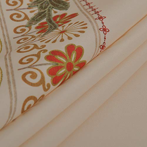 Wewoch Decorative Red Floral Print Polyester Table Cloth Stain Resistant And Spillproof Rectangle Tablecloth For Dinning Room 60 Inch By 104 Inch (Milk Yellow) #TOP2