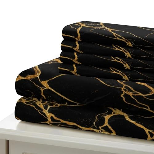 Housse de couette feuilles dorées parure de lit tropicale 260x220cm